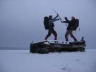 Kyle Pickering and Bobby McDowell walking across Canada